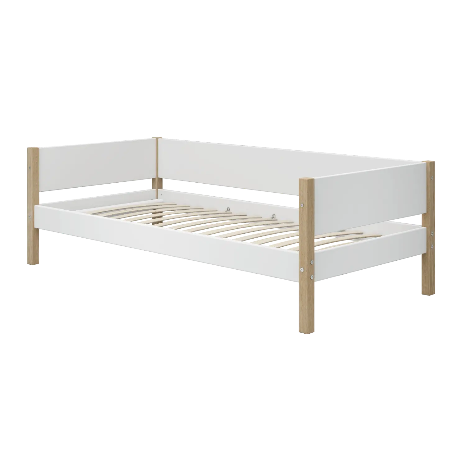 Single Bed, 90x200 cm, White/Oak - Image 3