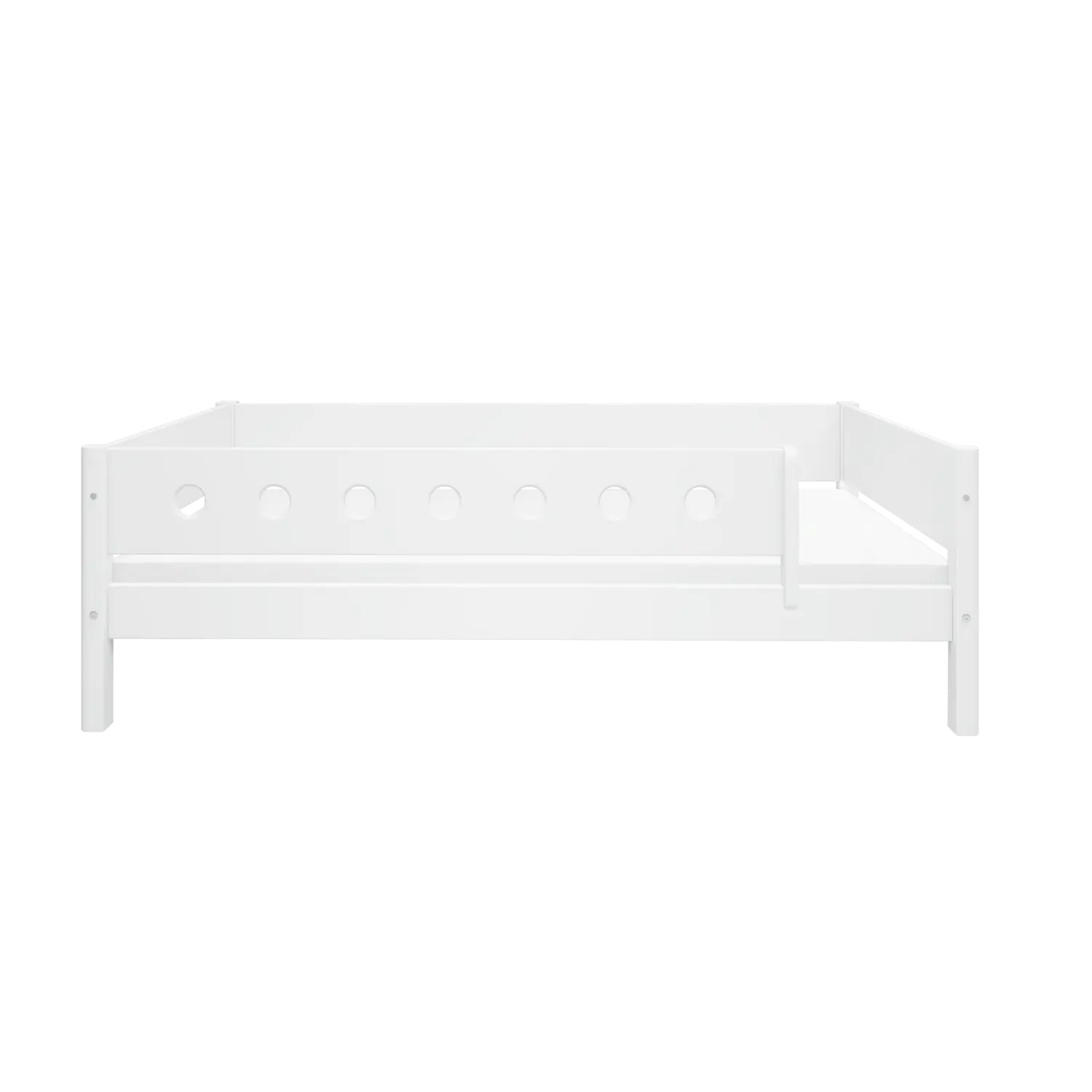 Single Bed with Safety Rail, 90x200 cm, White - Image 3