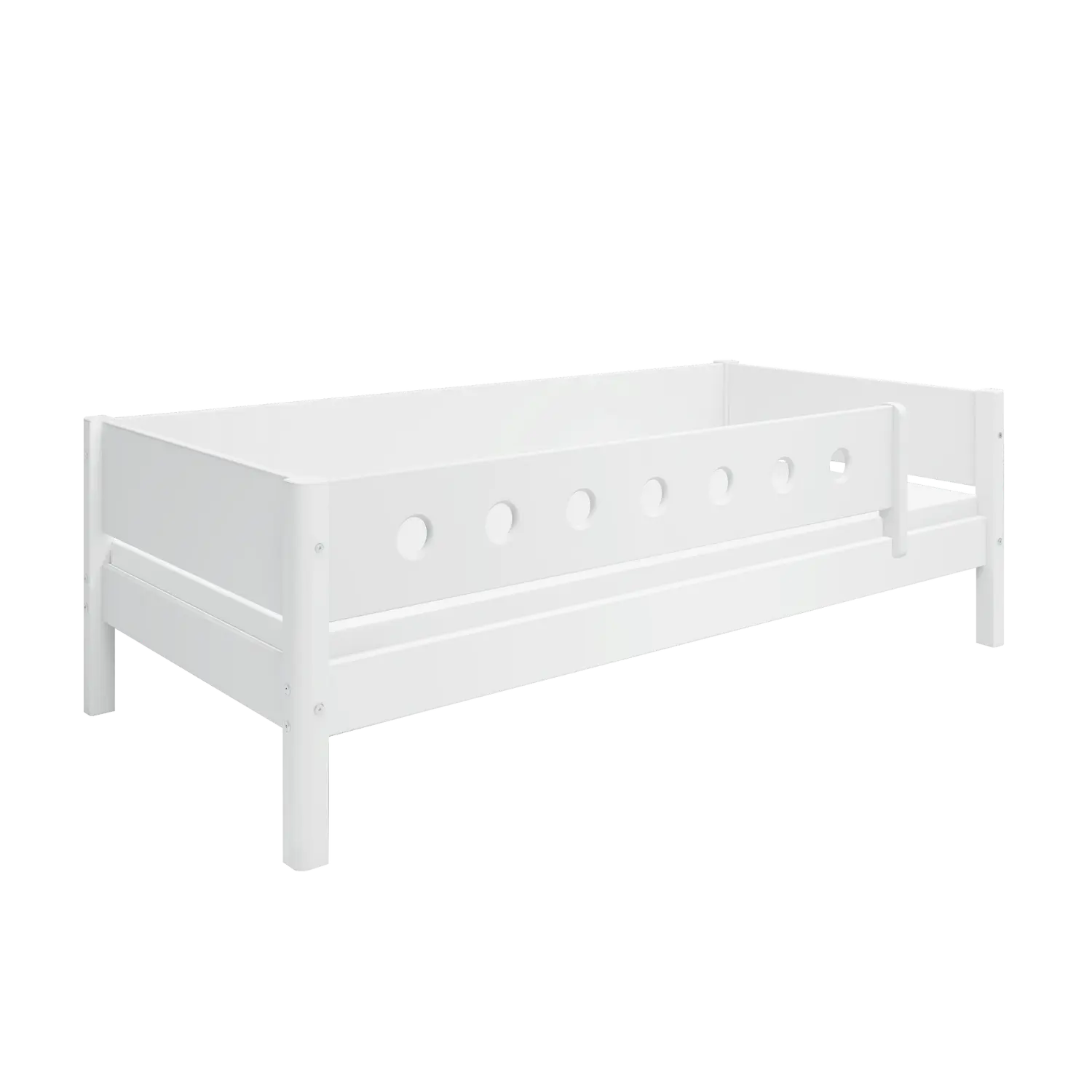 Single Bed with Safety Rail, 90x200 cm, White - Image 4