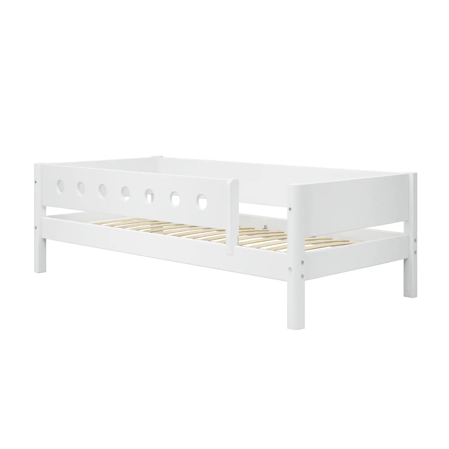 Single Bed with Safety Rail, 90x200 cm, White - Image 6