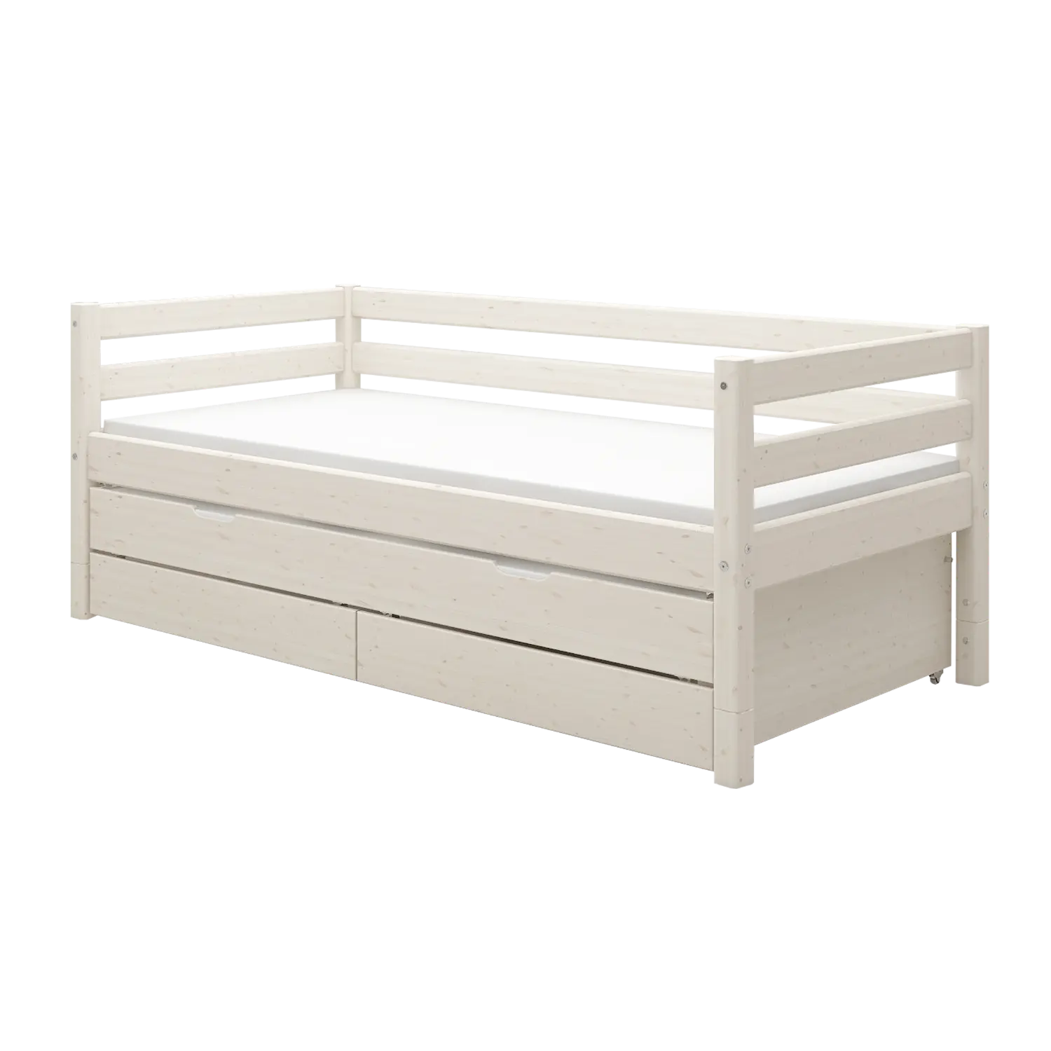 Single Bed with Pull-out Bed, 90x200 cm, White
