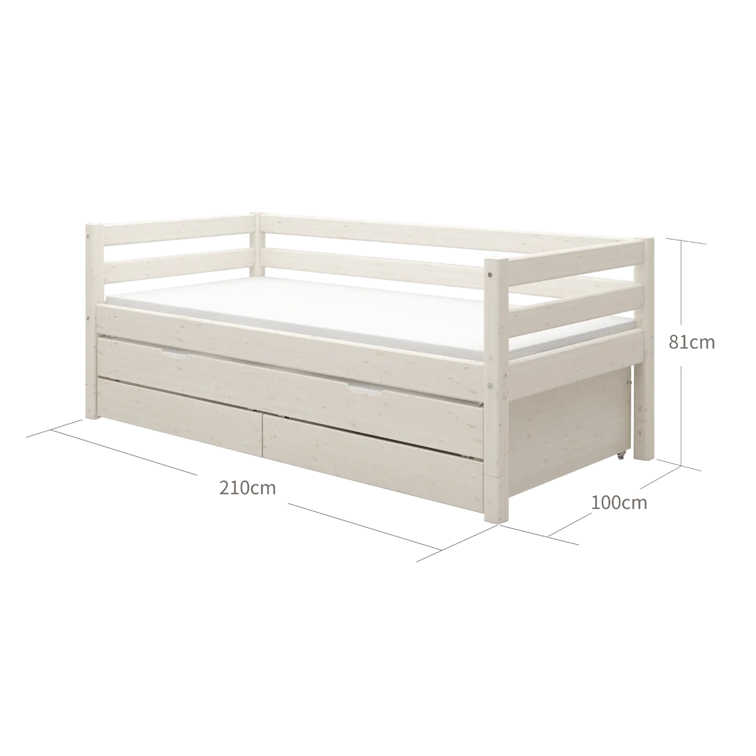 Single Bed with Pull-out Bed, 90x200 cm, White - Image 10