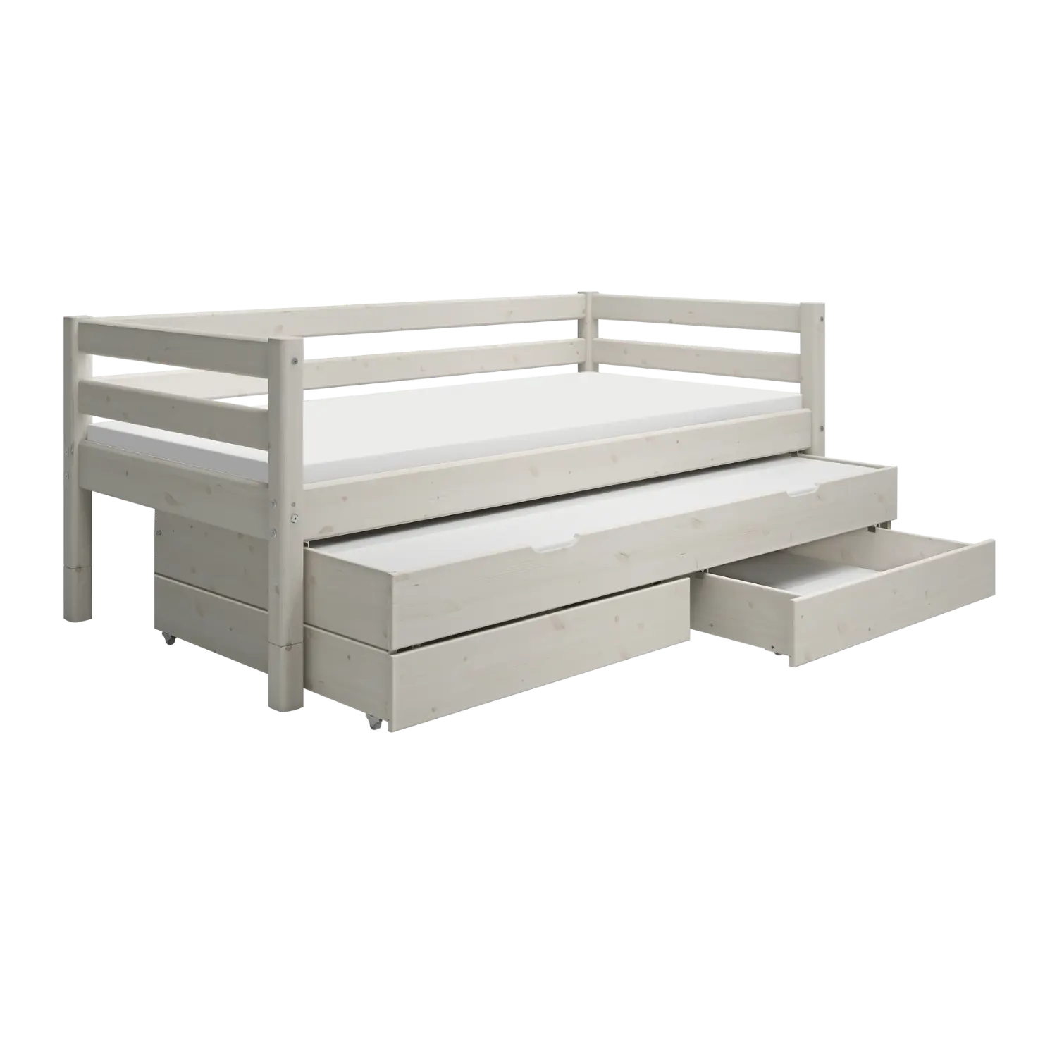 Single Bed with Pull-out Bed, 90x200 cm, White - Image 6