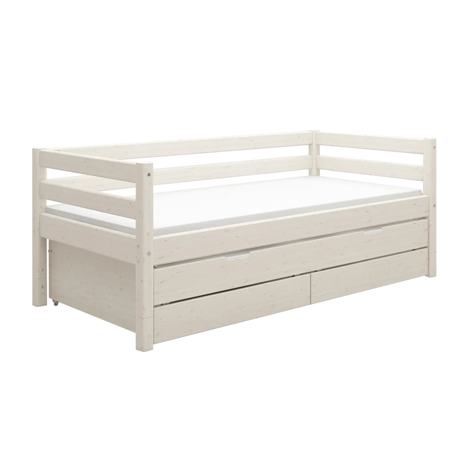 Single Bed with Pull-out Bed, 90x200 cm, White - Image 9