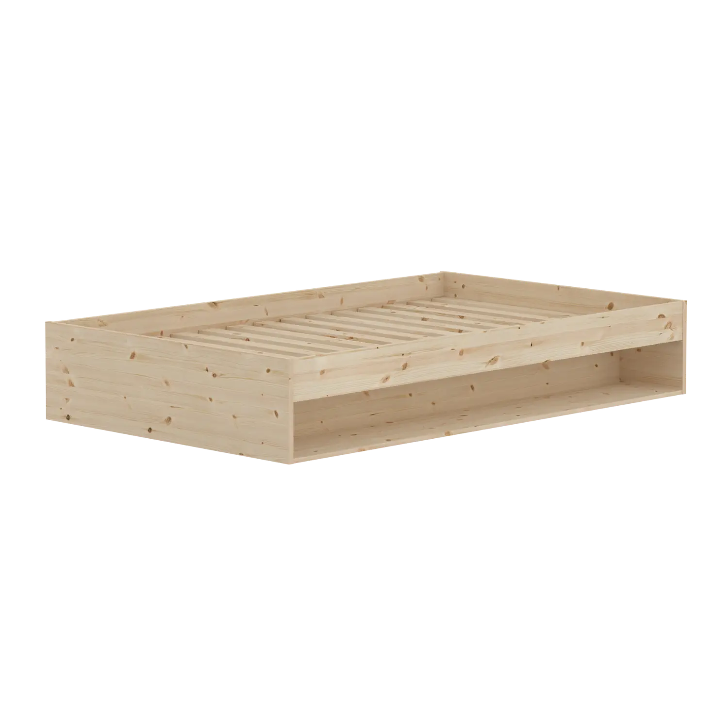 Double Bed with Shelf, 120x200 cm, Pine - Image 4