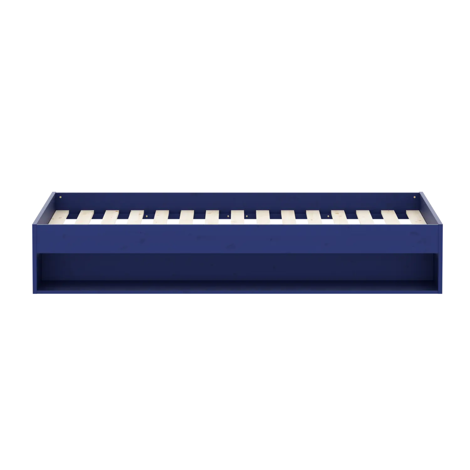 Double Bed with Shelf, 120x200 cm, Blue/Pine - Image 8