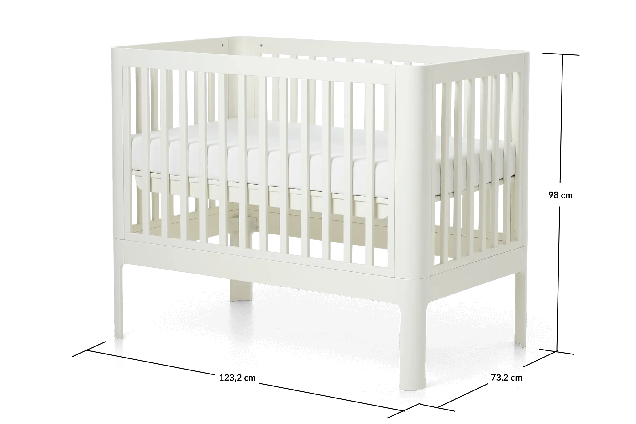 Baby Bed, 120x70 cm, Cream - Image 11