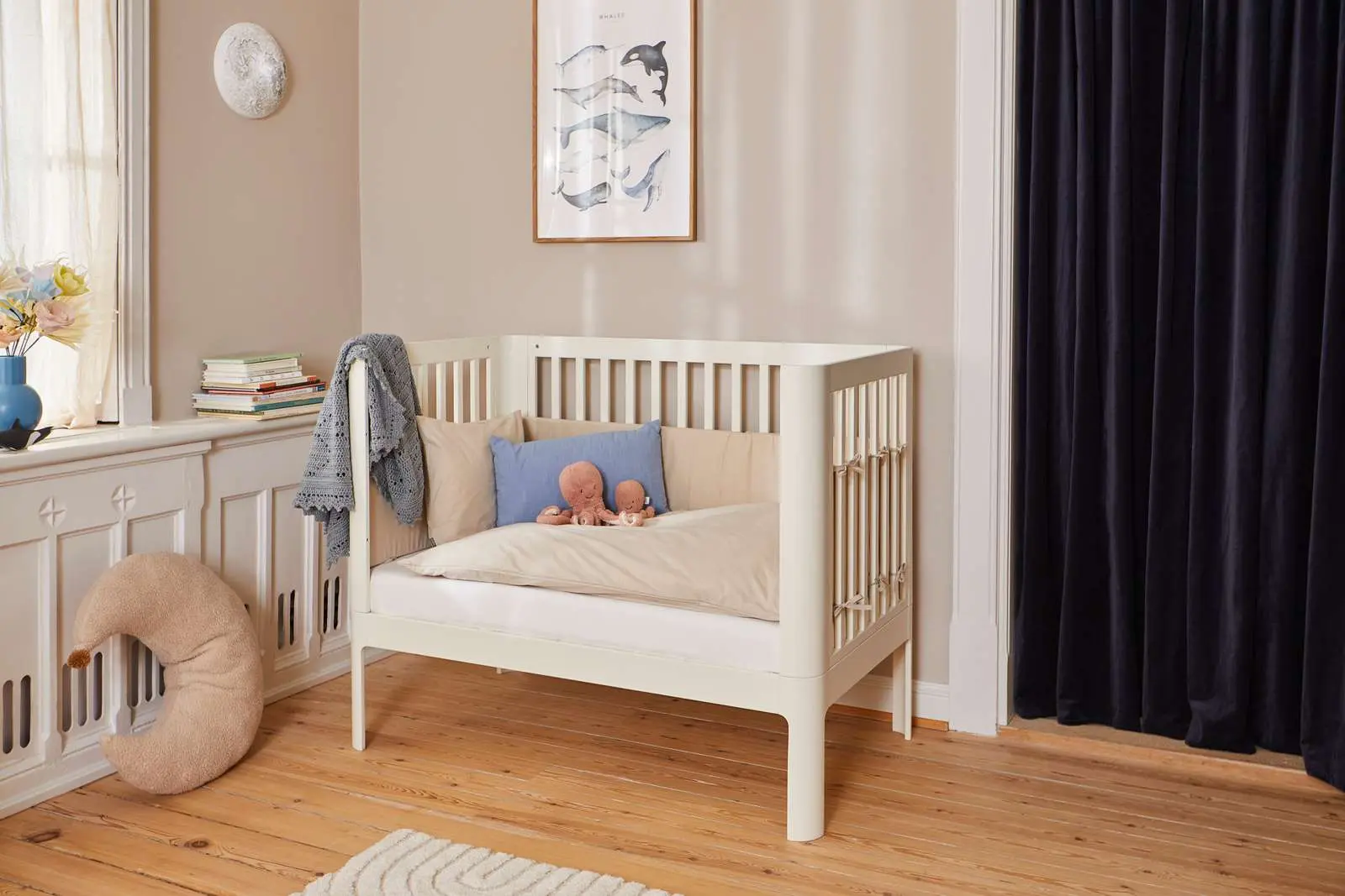 Baby Bed, 120x70 cm, Cream - Image 7