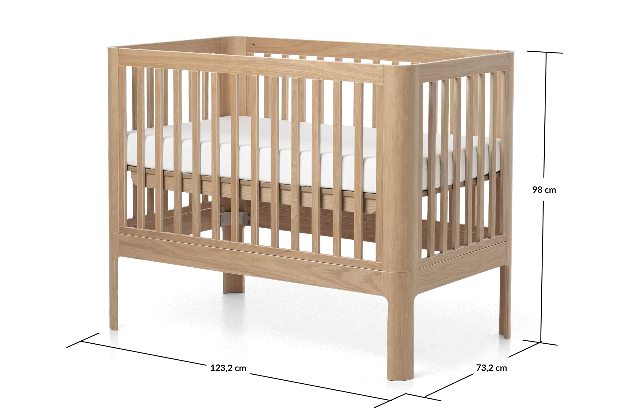 Baby Bed, 120x70 cm, Oak - Image 9
