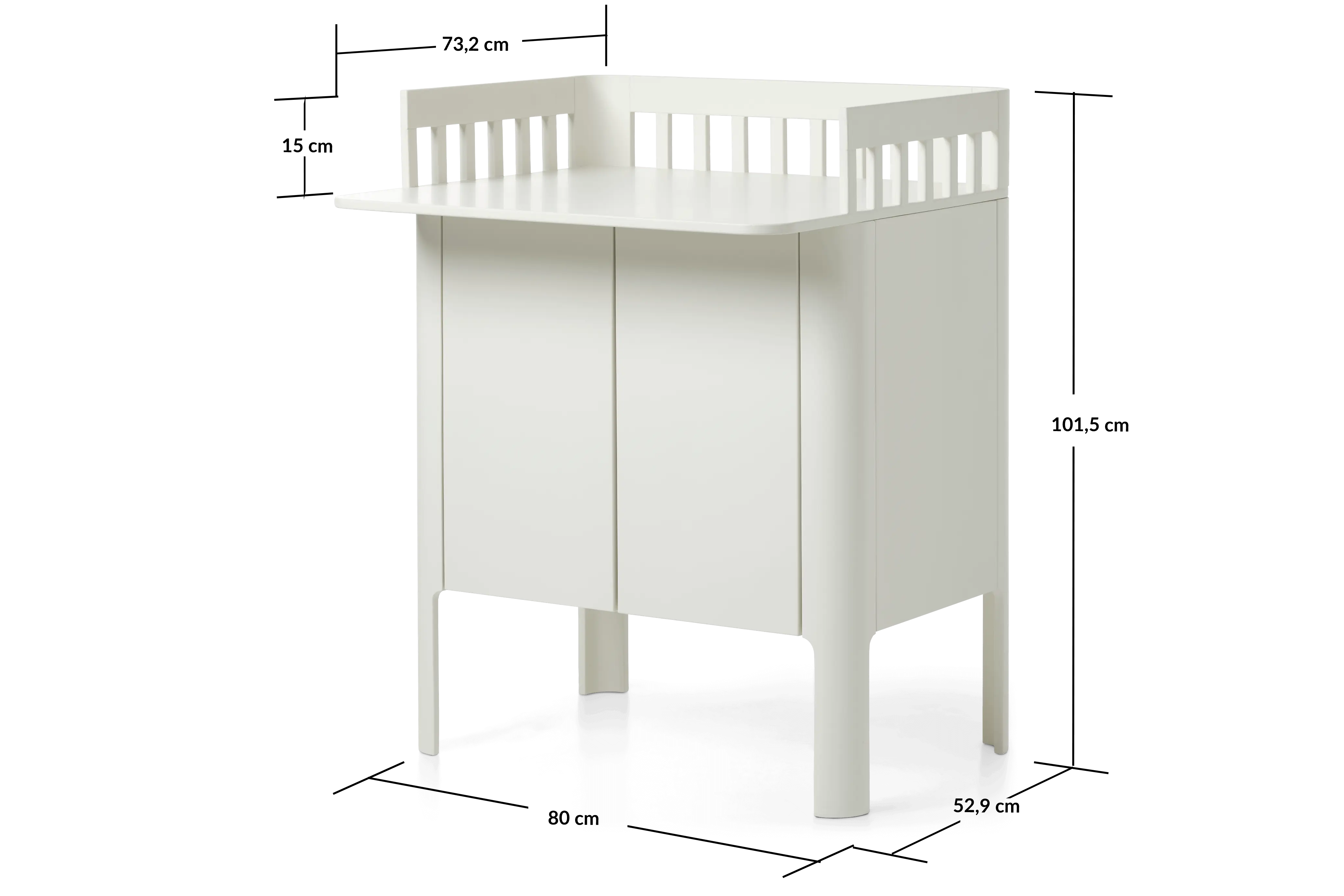 Changing Table, 73.2x80 cm, Cream - Image 5