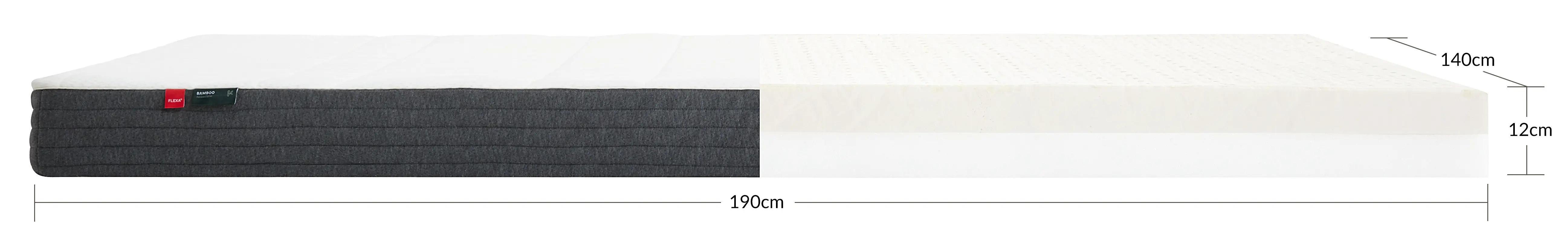Latex Mattress, 190X140 with Bamboo Cover - Image 7