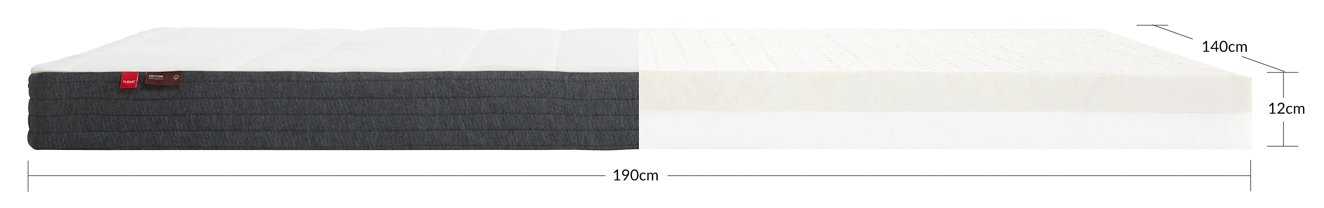 Latex Mattress, 190X140 with Cotton Cover - Image 5