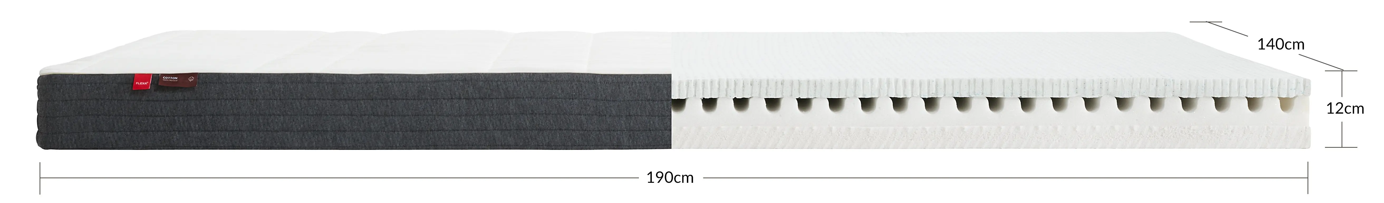 Latex/Foam Mattress, 190X140 Cotton Cover - Image 7
