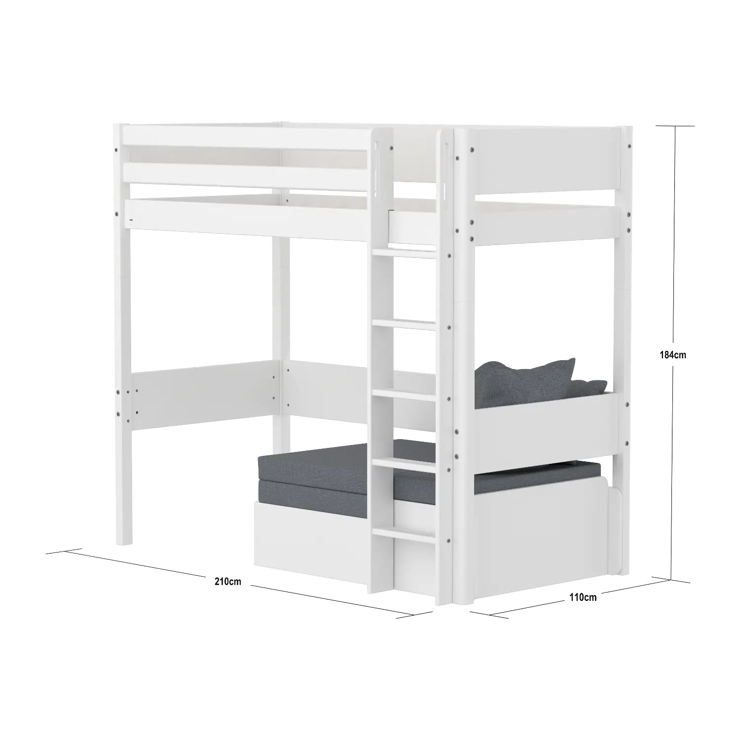 High bed with sofa and sofa mattress, 90x200 cm - Image 8