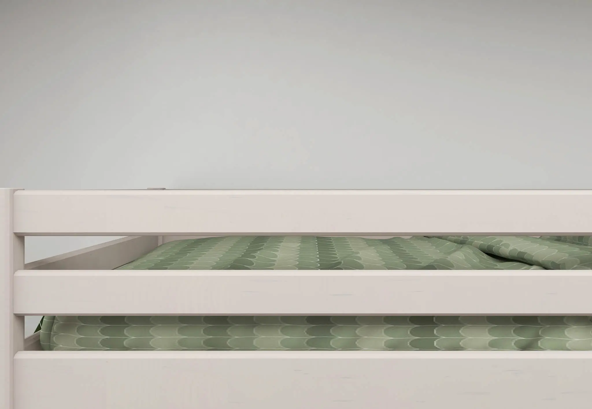 High Bed 184 cm with Safety Rail and Ladder, 90x200 cm, Grey - Image 4