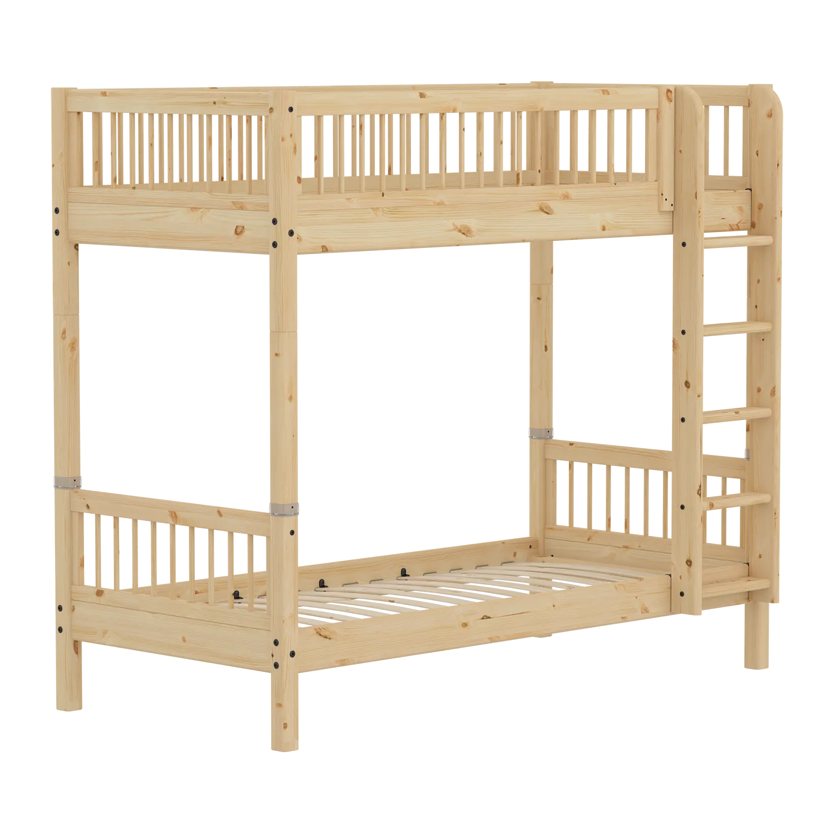 Bunk Bed with Extra Height and Safety Rails, 90x200 cm, Pine - Image 5