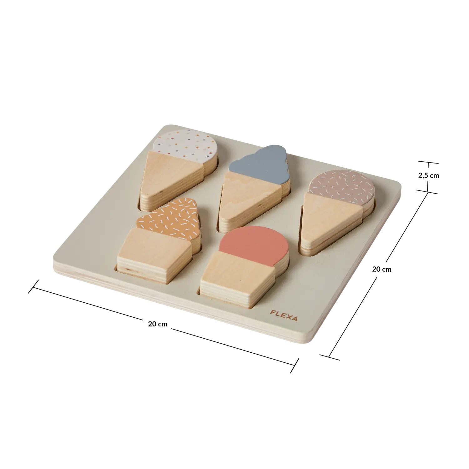Ice Cream Puzzle, 5 pcs, Handpainted - Image 8