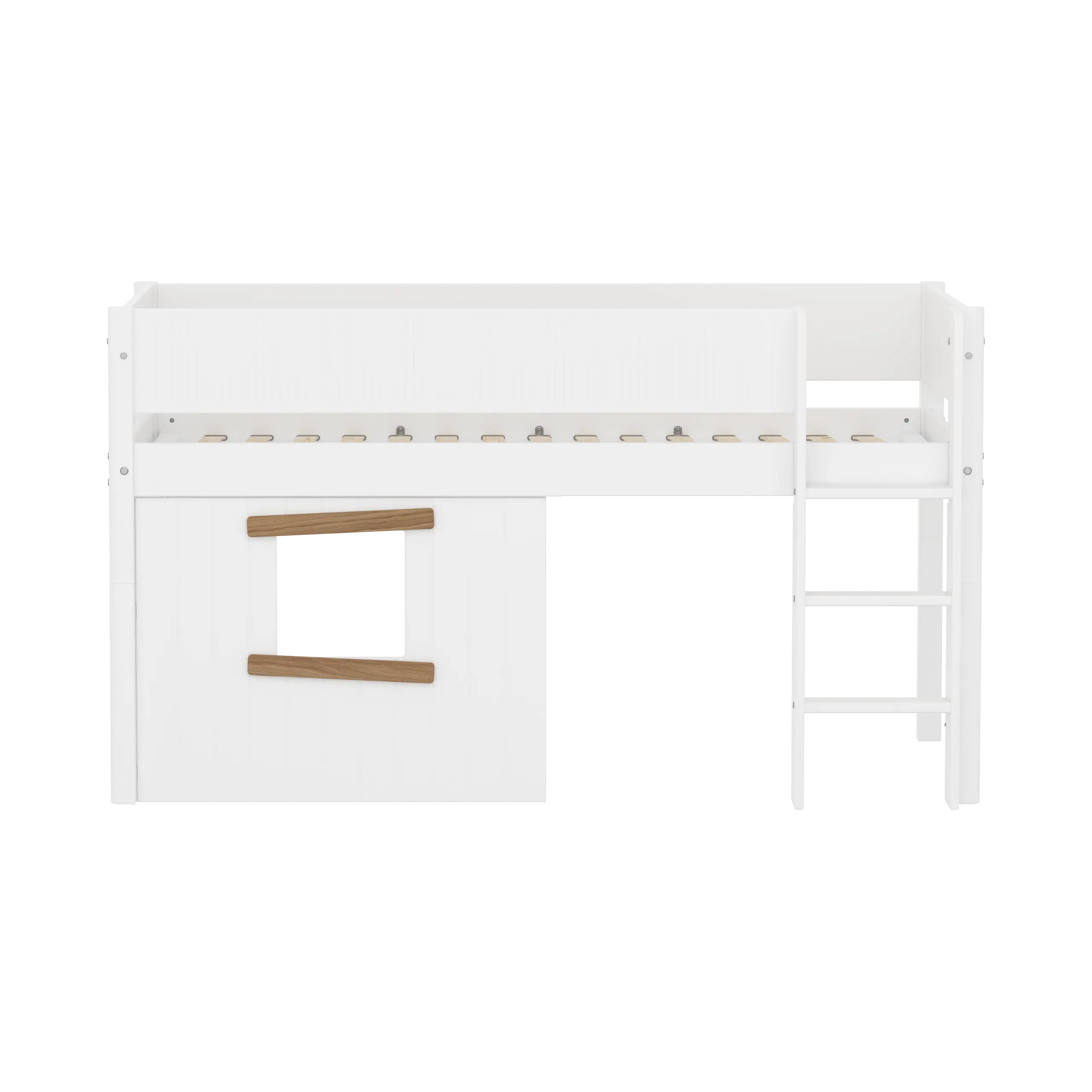 High Bed 120 cm with Treehouse, 90x200 cm, White/Oak - Image 2