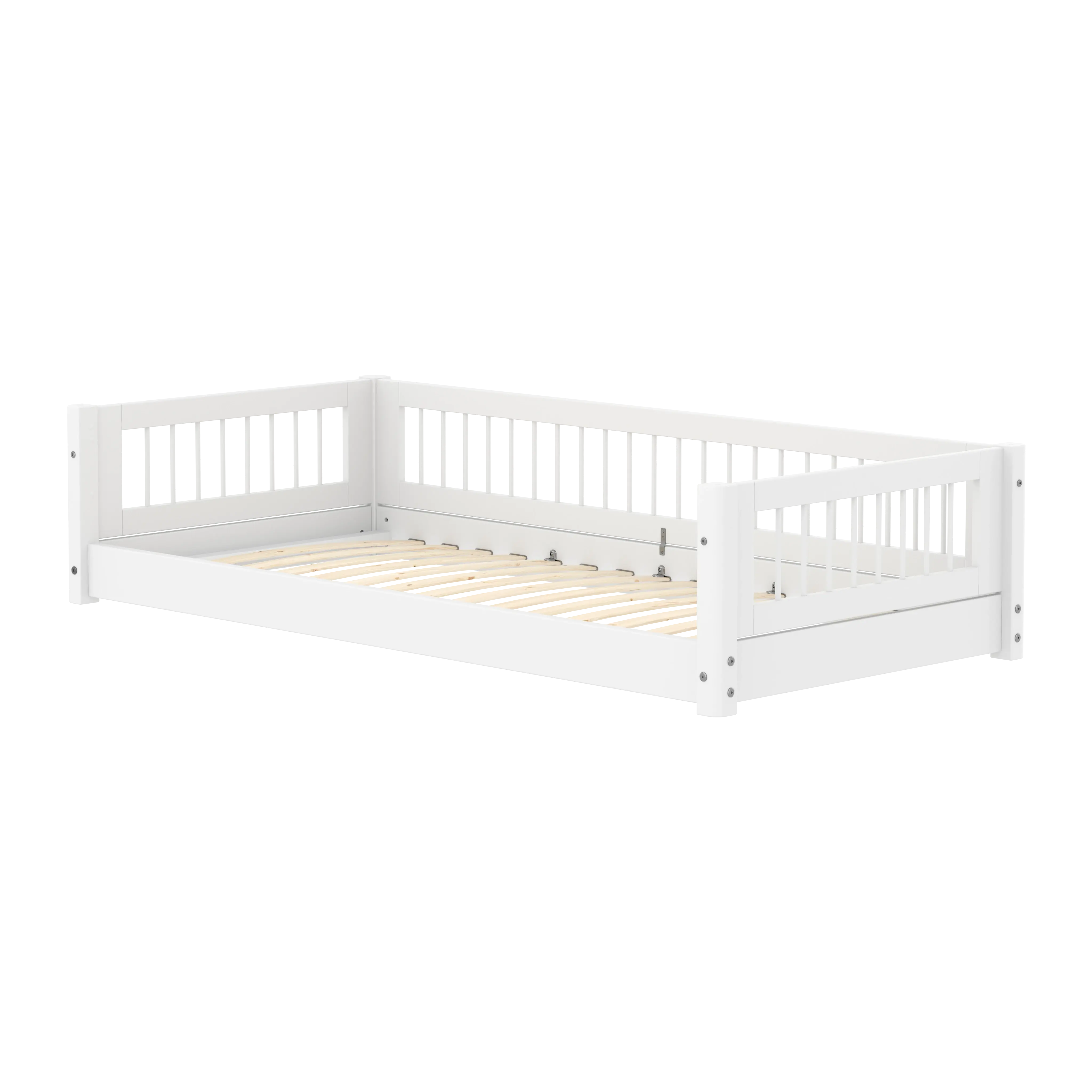 Montessori Bed with Crossbars, 90x200 cm, White