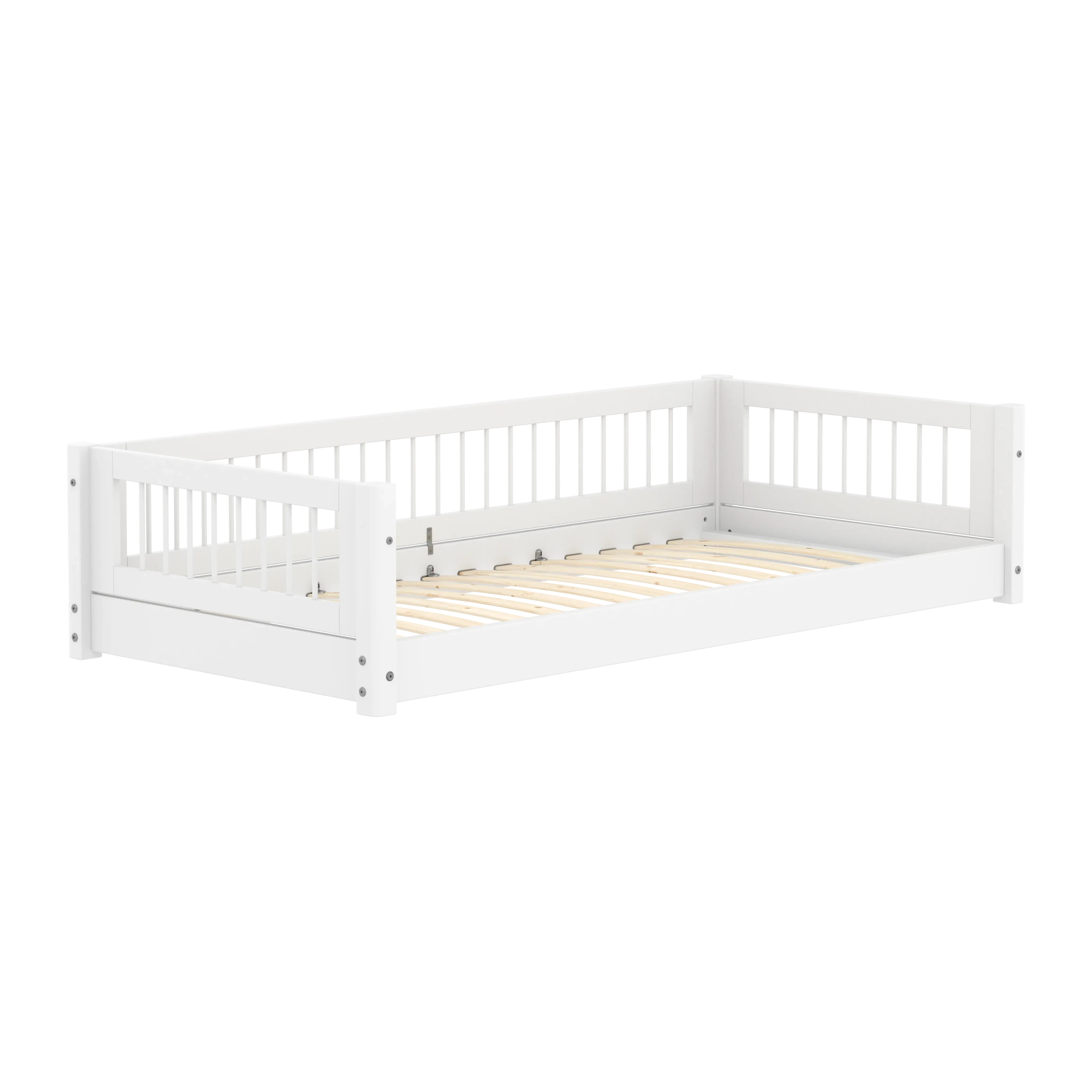 Montessori Bed with Crossbars, 90x200 cm, White - Image 3