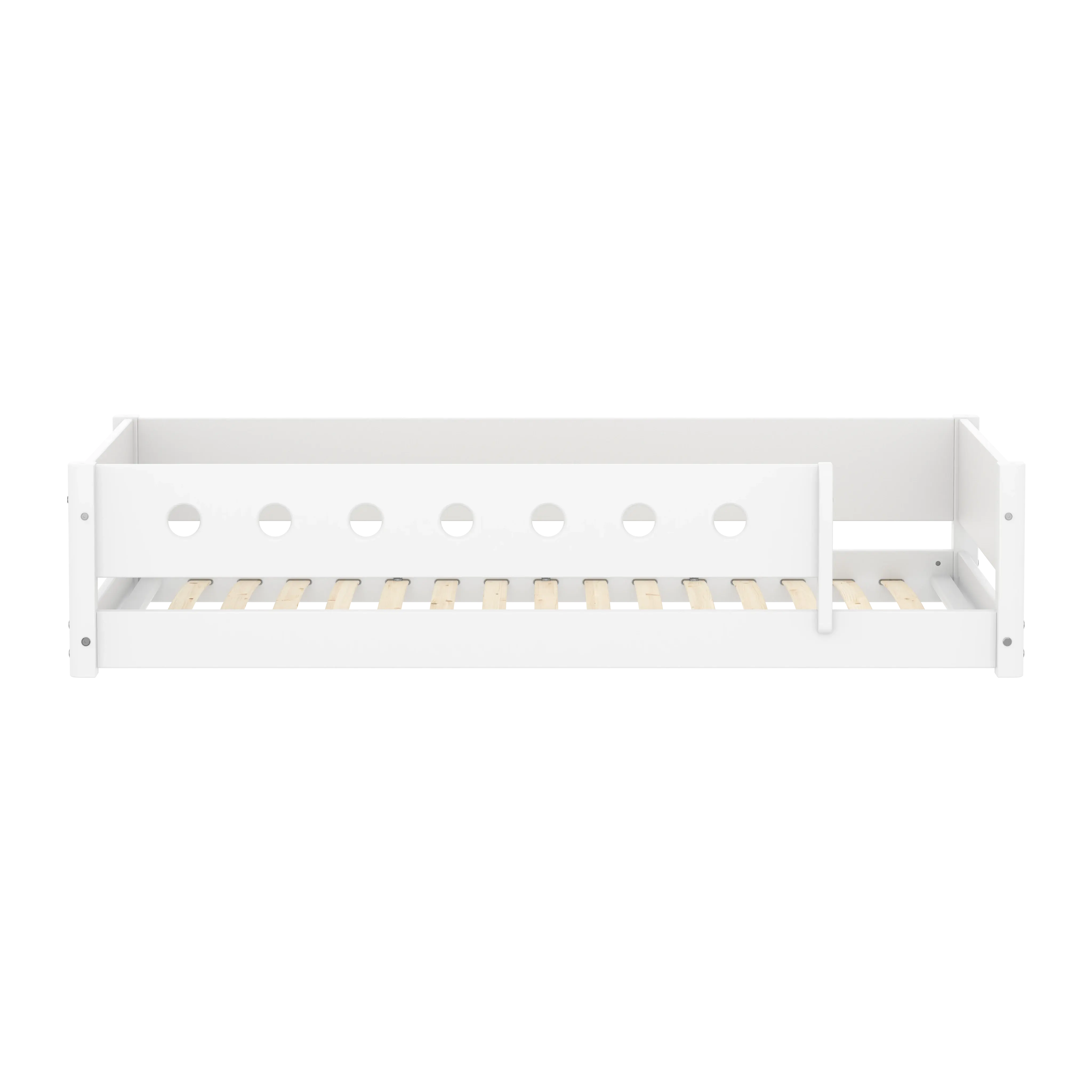 Montessori Bed with Front Safety Rail, 90x200 cm, White - Image 2