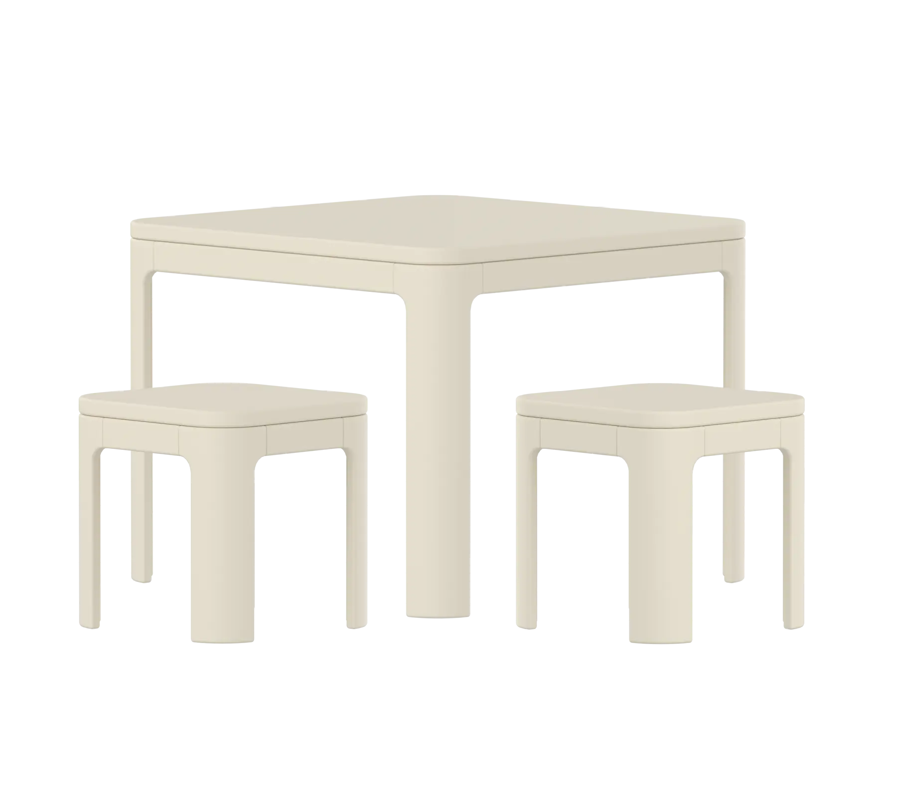 Table & Stools, Cream