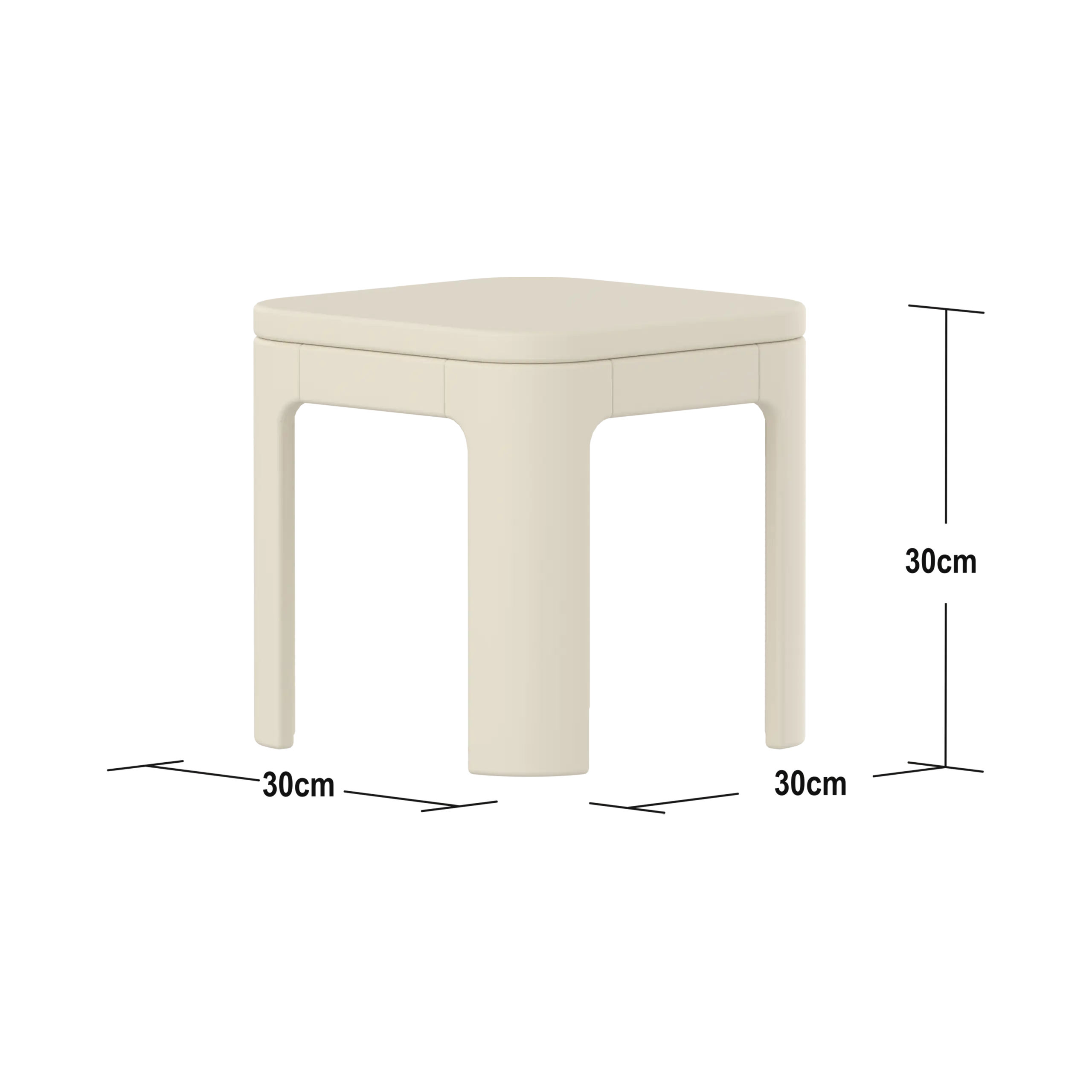 Table & Stools, Cream - Image 2