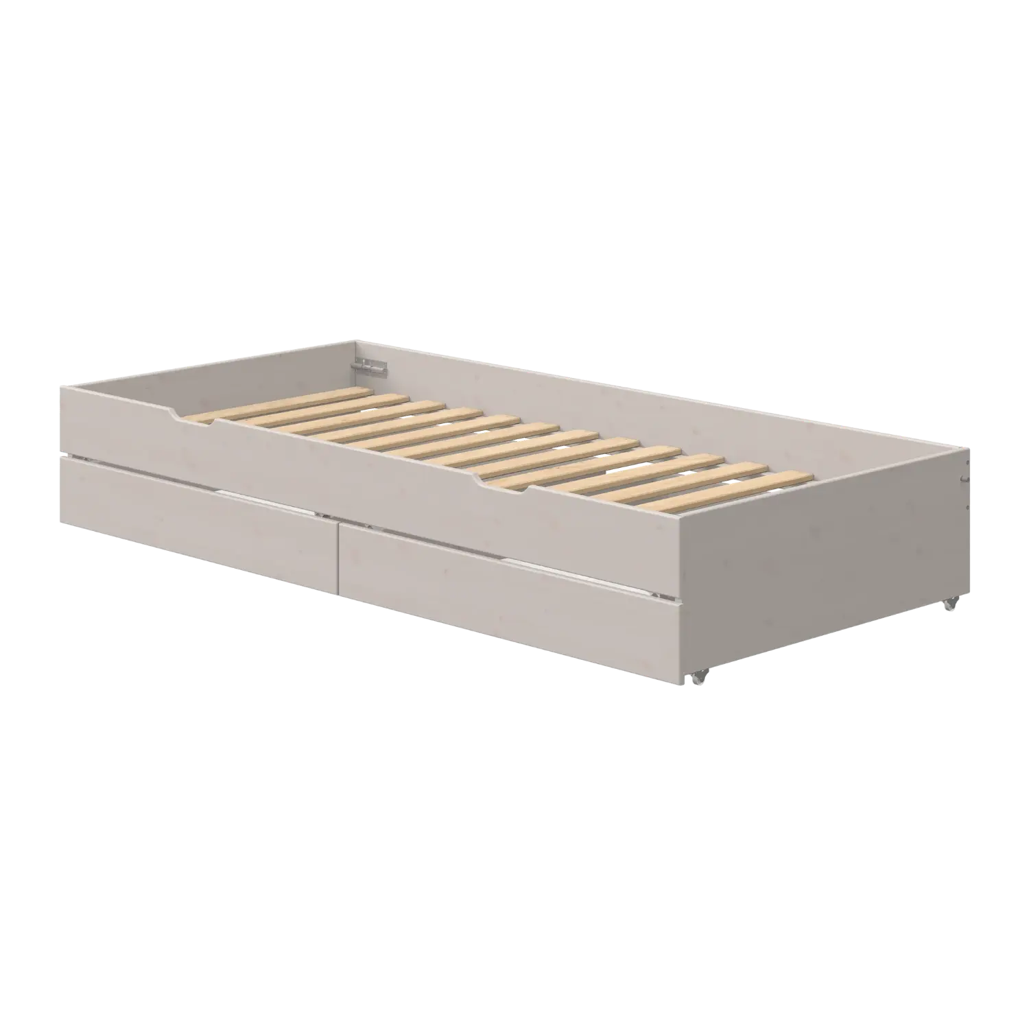 Pull-out Bed with Drawers, 90x190 cm, Grey
