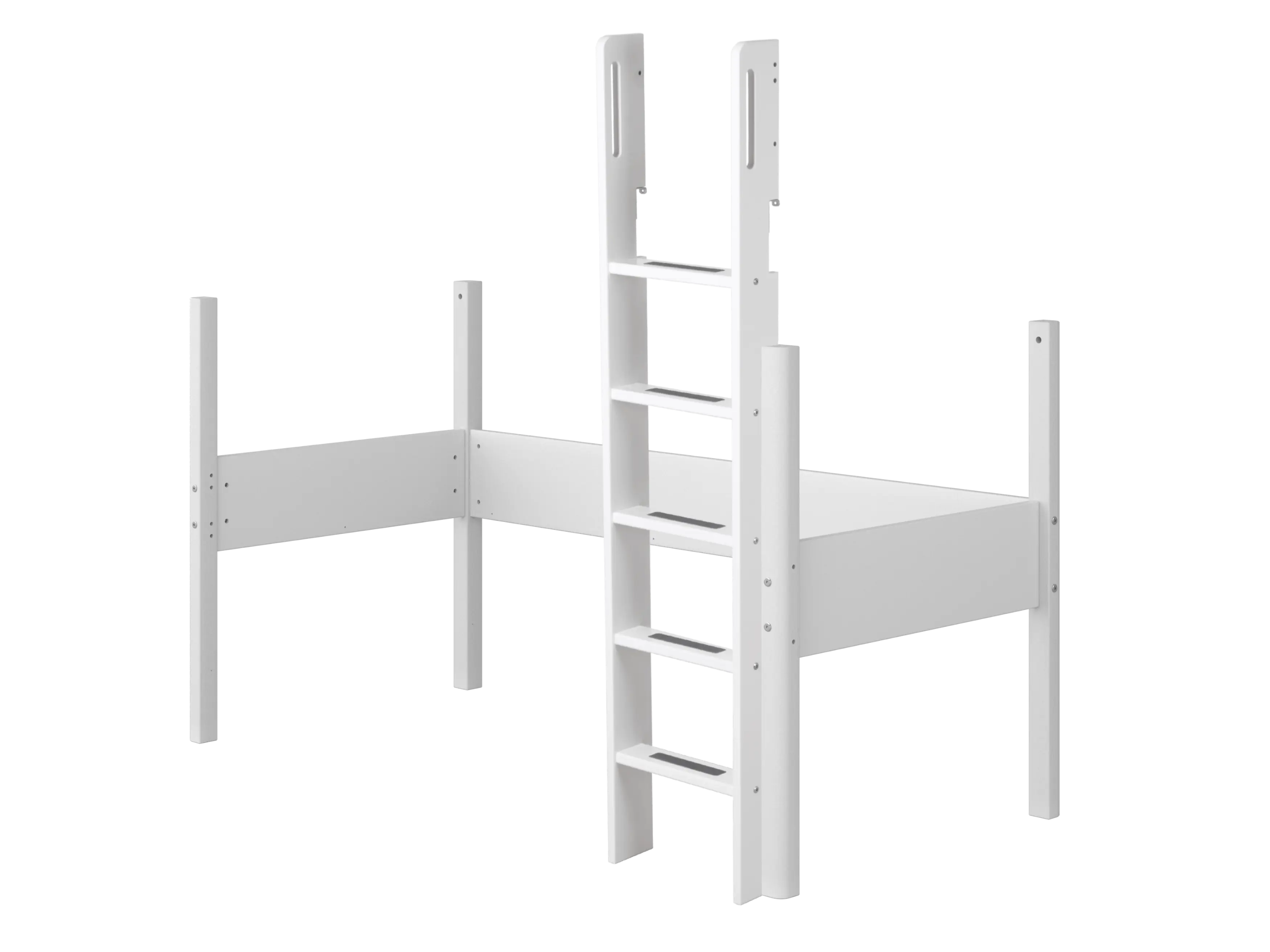 Straight Ladder and Legs for High Bed, 90x200 cm, White