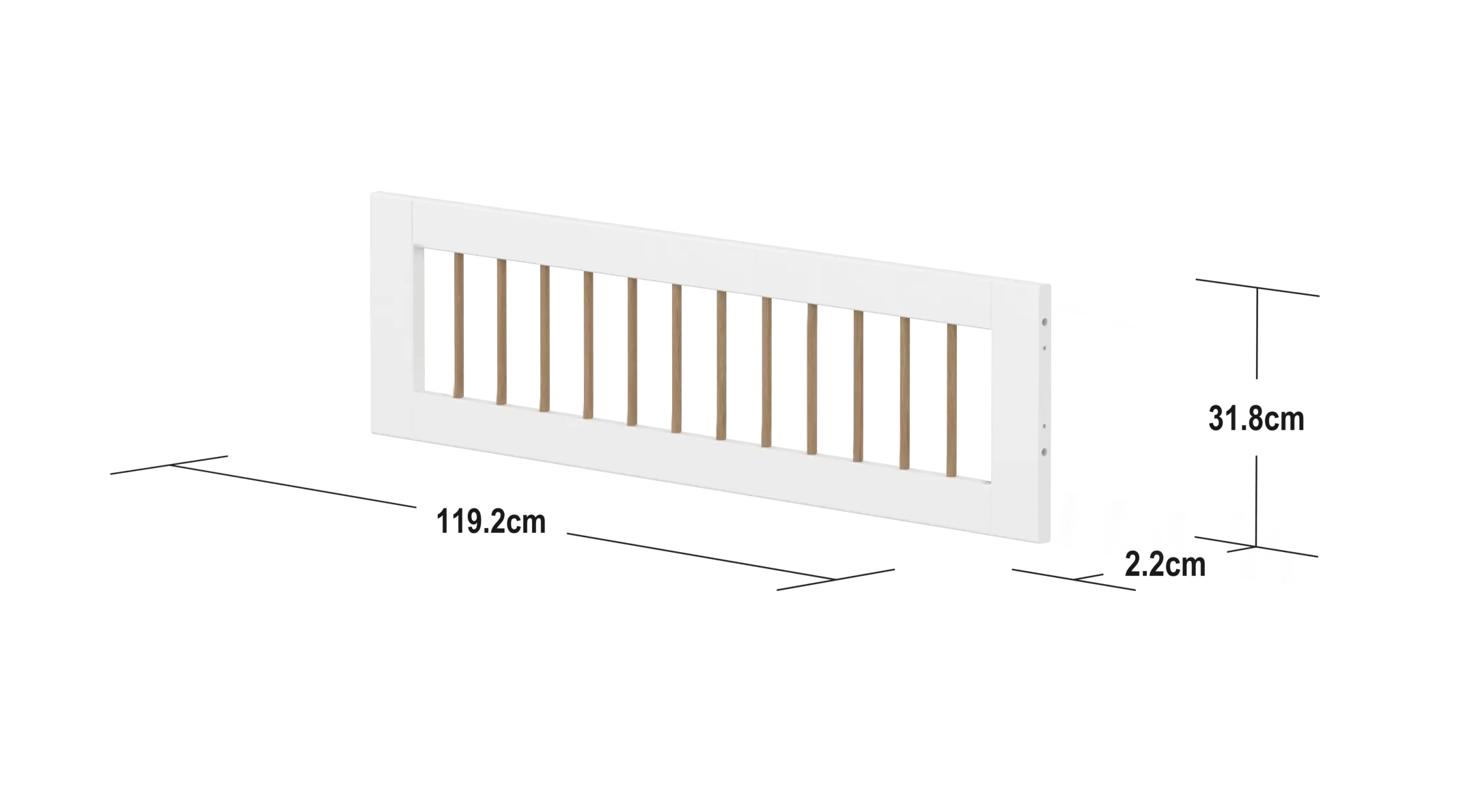1/2 Safety Rail, White/Oak - Image 4