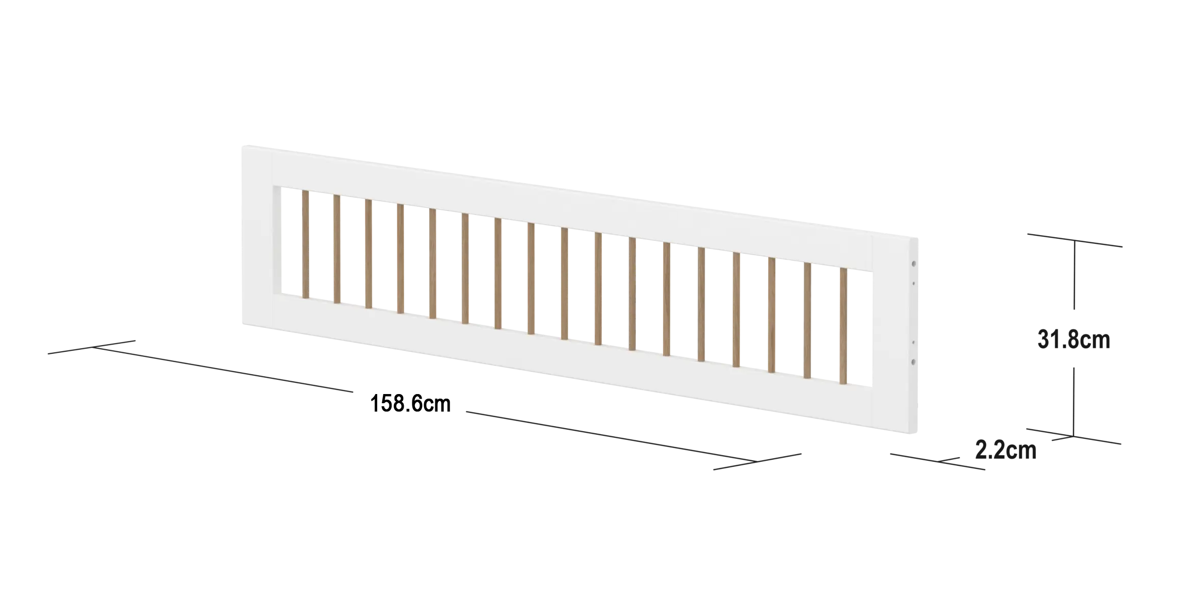 3/4 Safety Rail with, White/Oak - Image 4