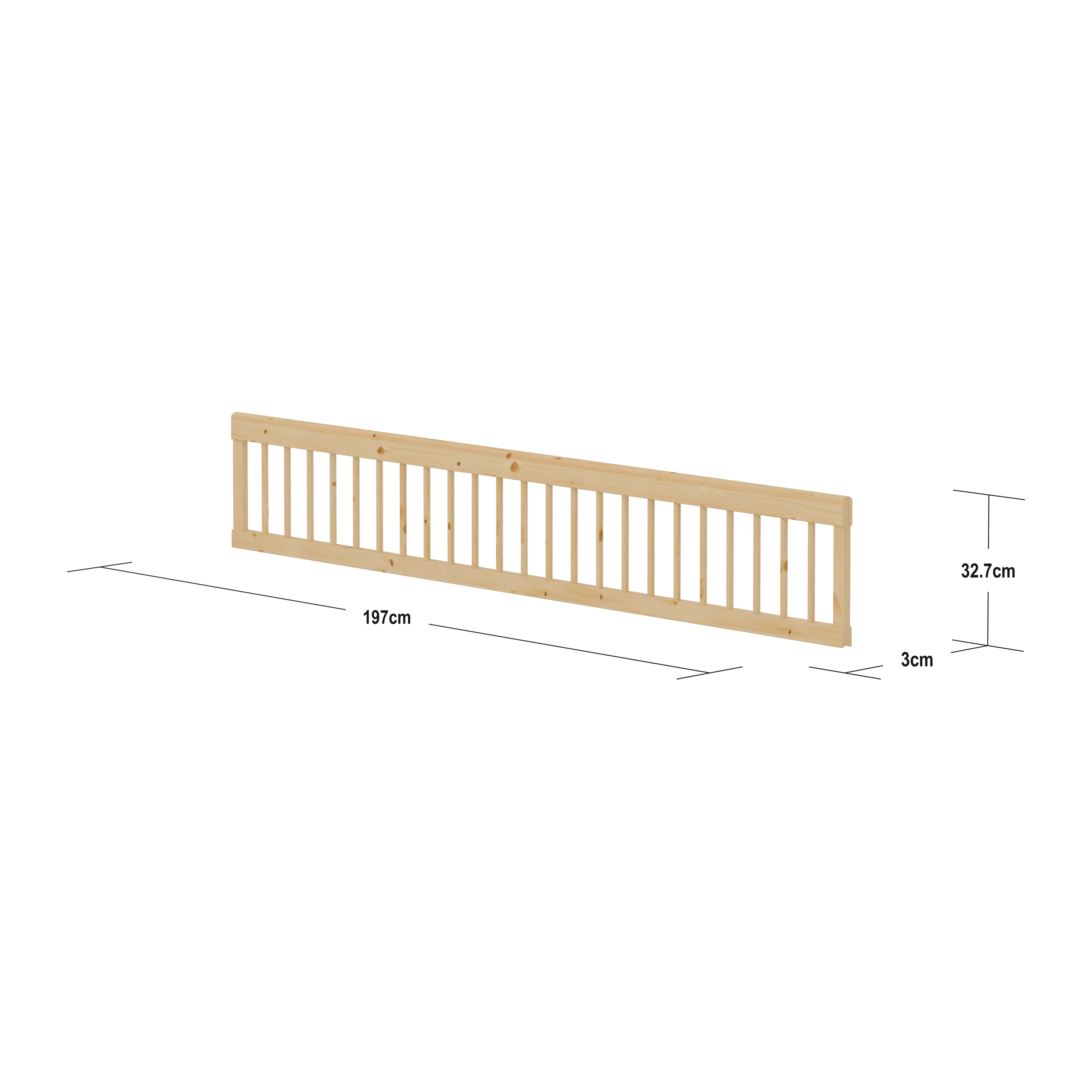 Safety Rail Full-Length, 200 cm, Pine - Image 4