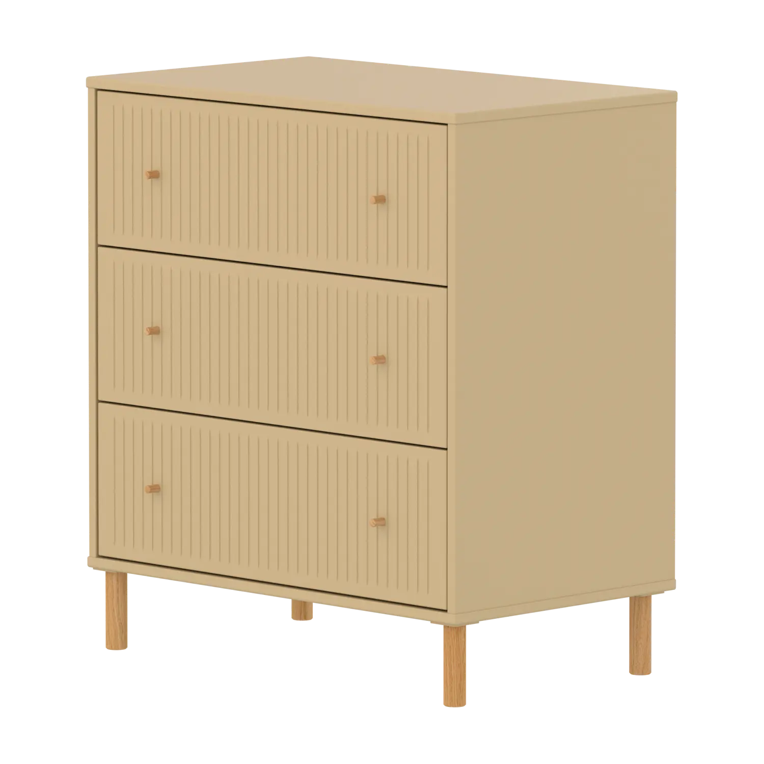 SAGA Chest, 3 drawer, Sand with Grooves