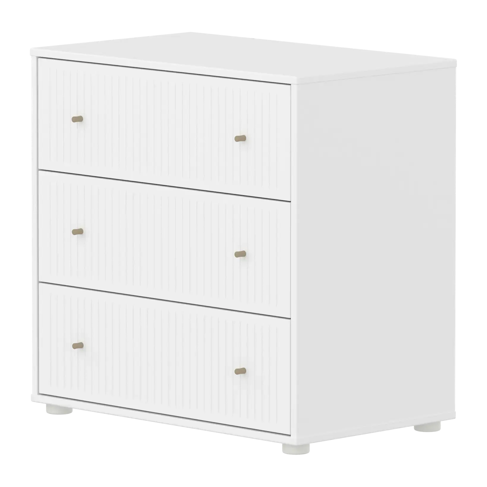 SAGA Chest, 3 drawer, White with Grooves