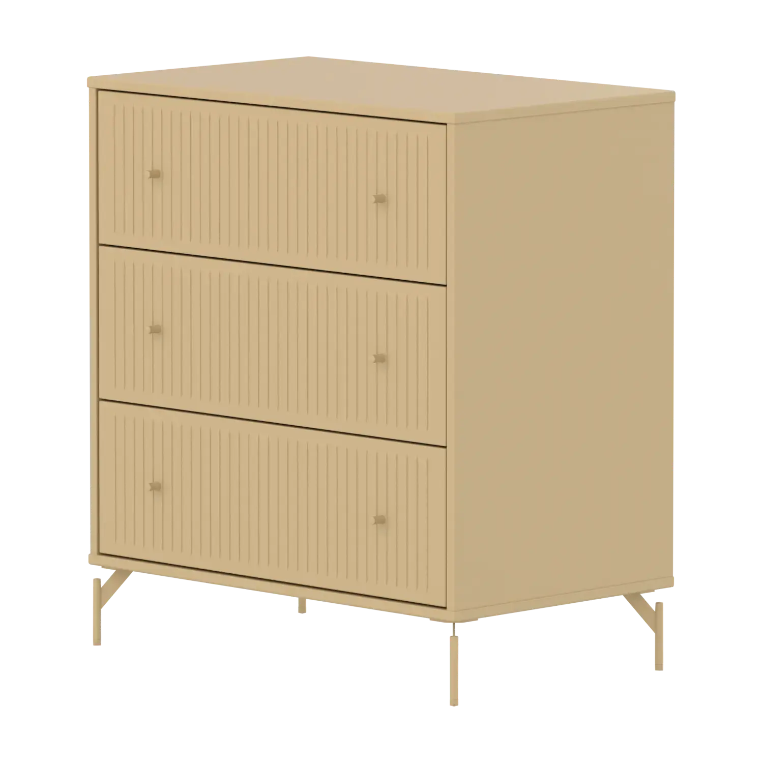 SAGA Chest, 3 drawer, Sand with grooves