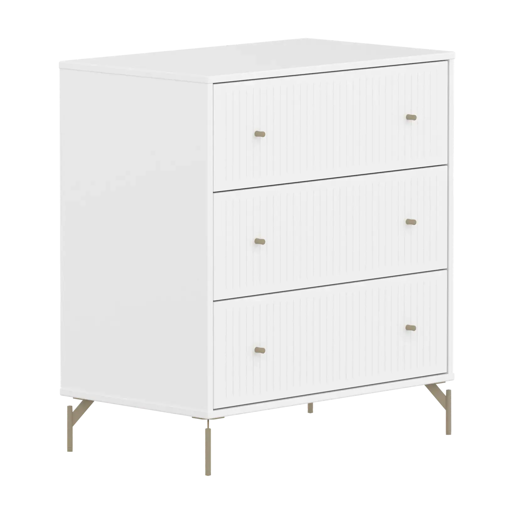 SAGA Chest, 3 drawer, White with Grooves - Image 3