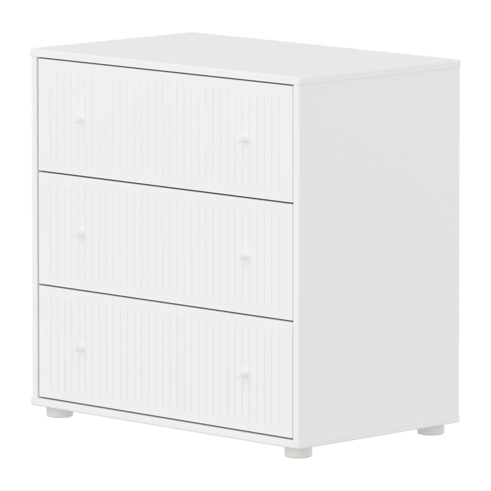 SAGA Chest, 3 drawer, White with Grooves