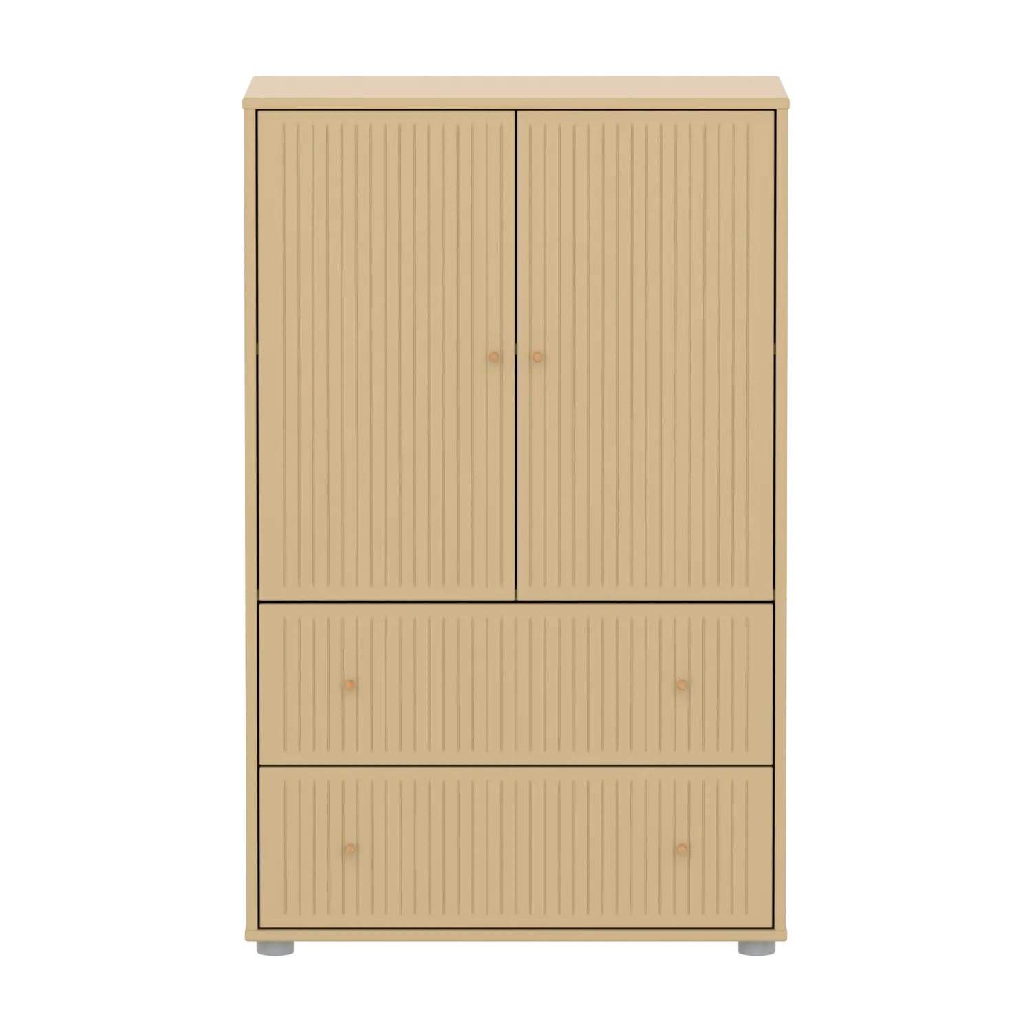 SAGA Cupboard, 2 door & 2 drawer, Sand with grooves - Image 2