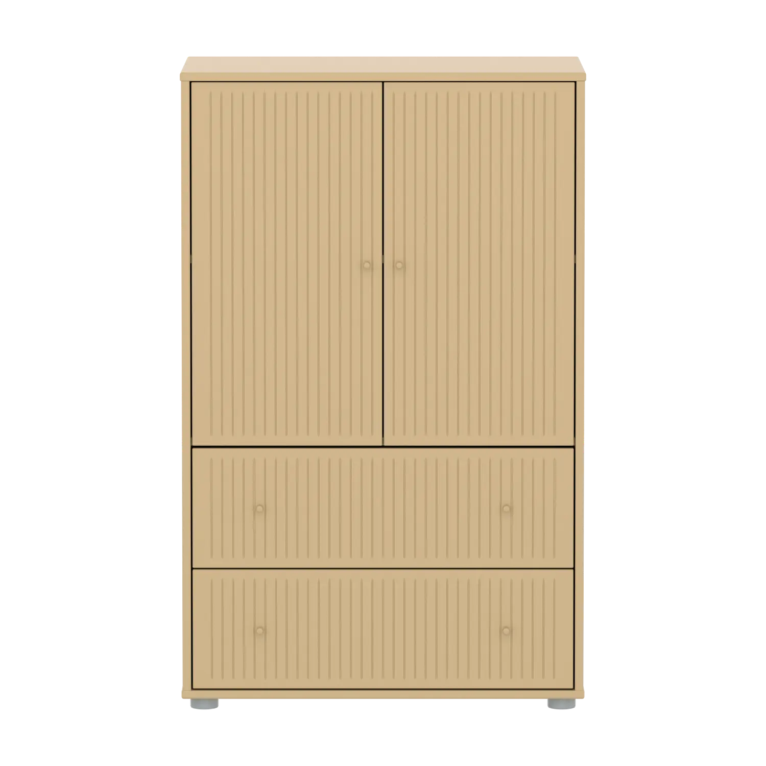 SAGA Cupboard, 2 door & 2 drawer, Sand with grooves - Image 2