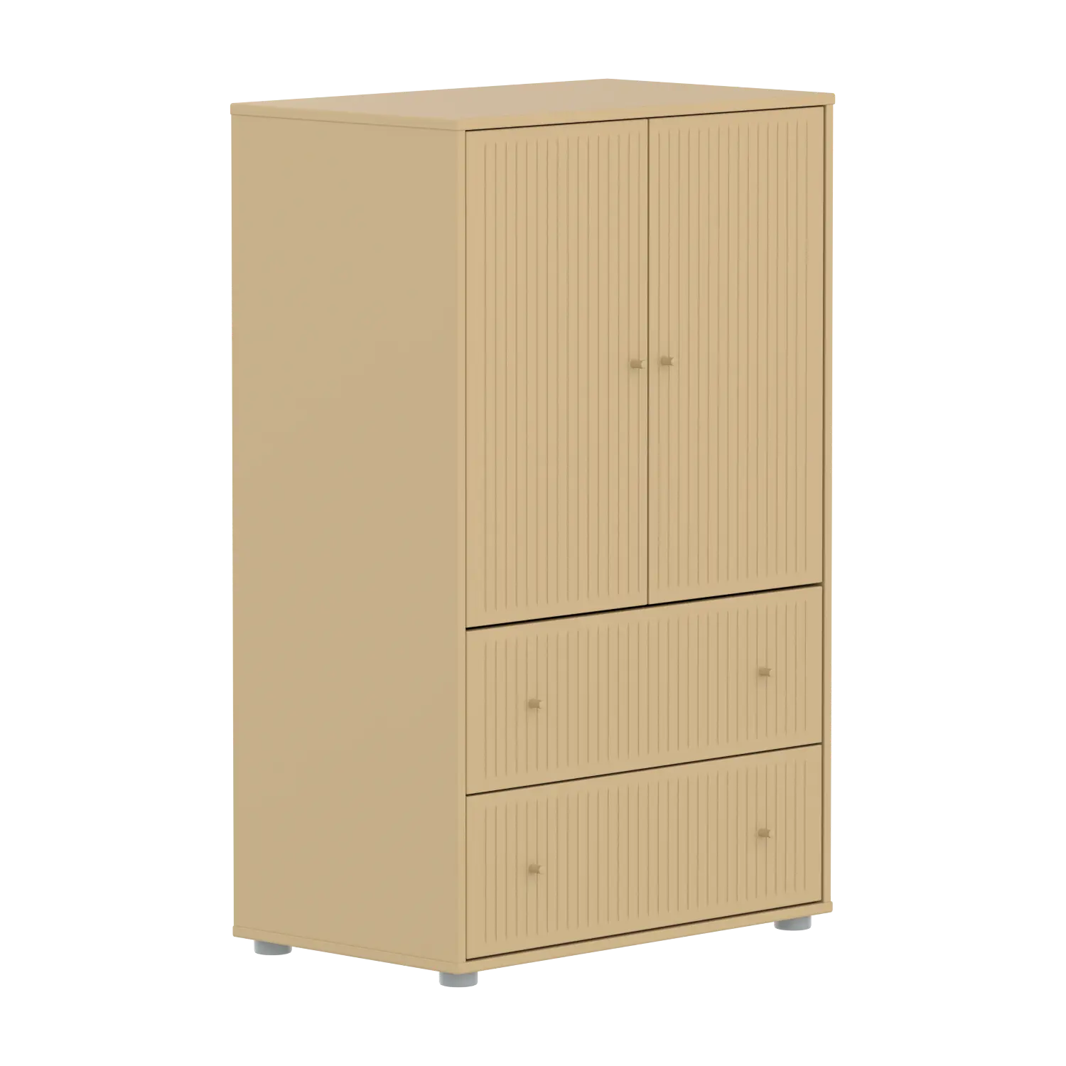 SAGA Cupboard, 2 door & 2 drawer, Sand with grooves - Image 3