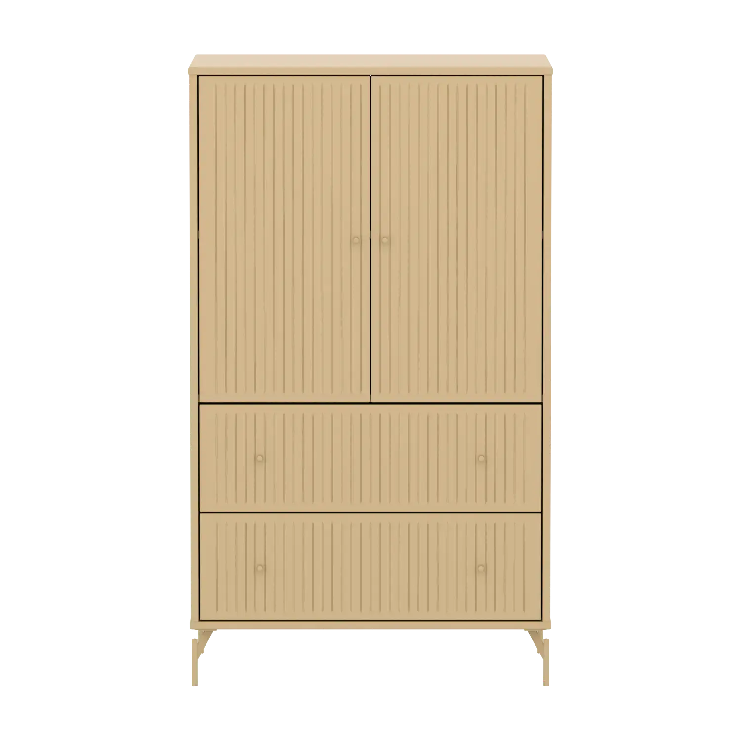 SAGA Cupboard, 2 door & 2 drawer, Sand with grooves - Image 2