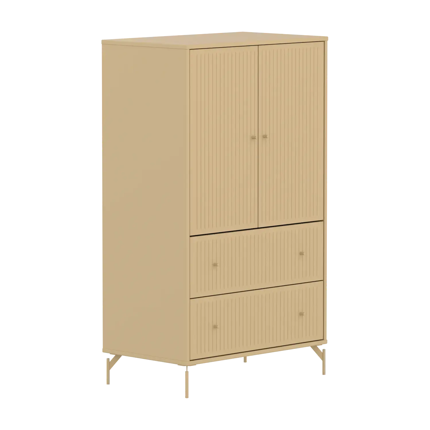 SAGA Cupboard, 2 door & 2 drawer, Sand with grooves - Image 3