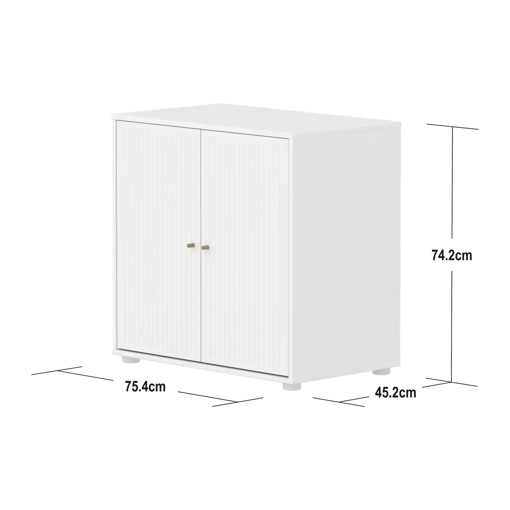 SAGA Cupboard, 2 doors, White with grooves - Image 4