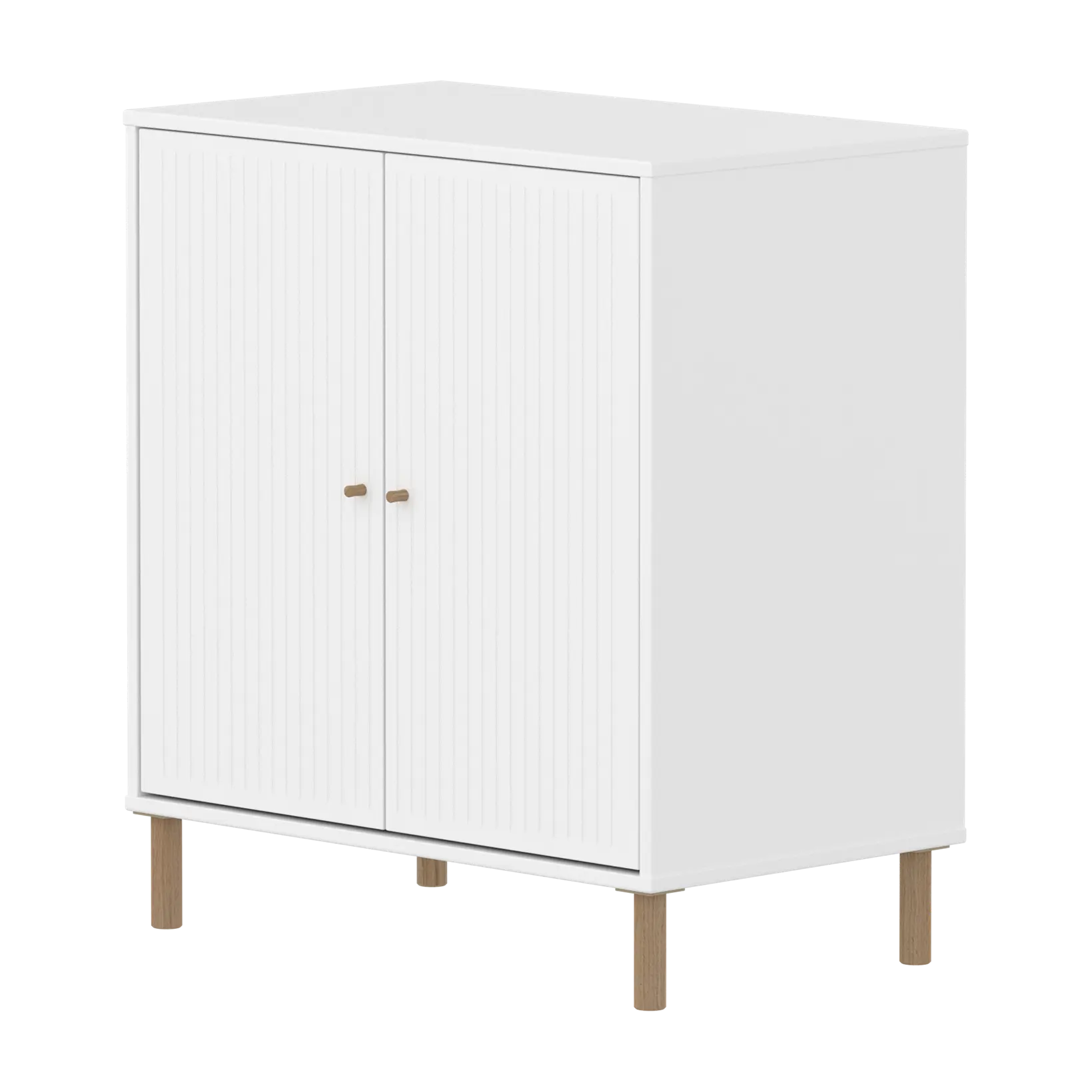 SAGA Cupboard, 2 doors, White with grooves