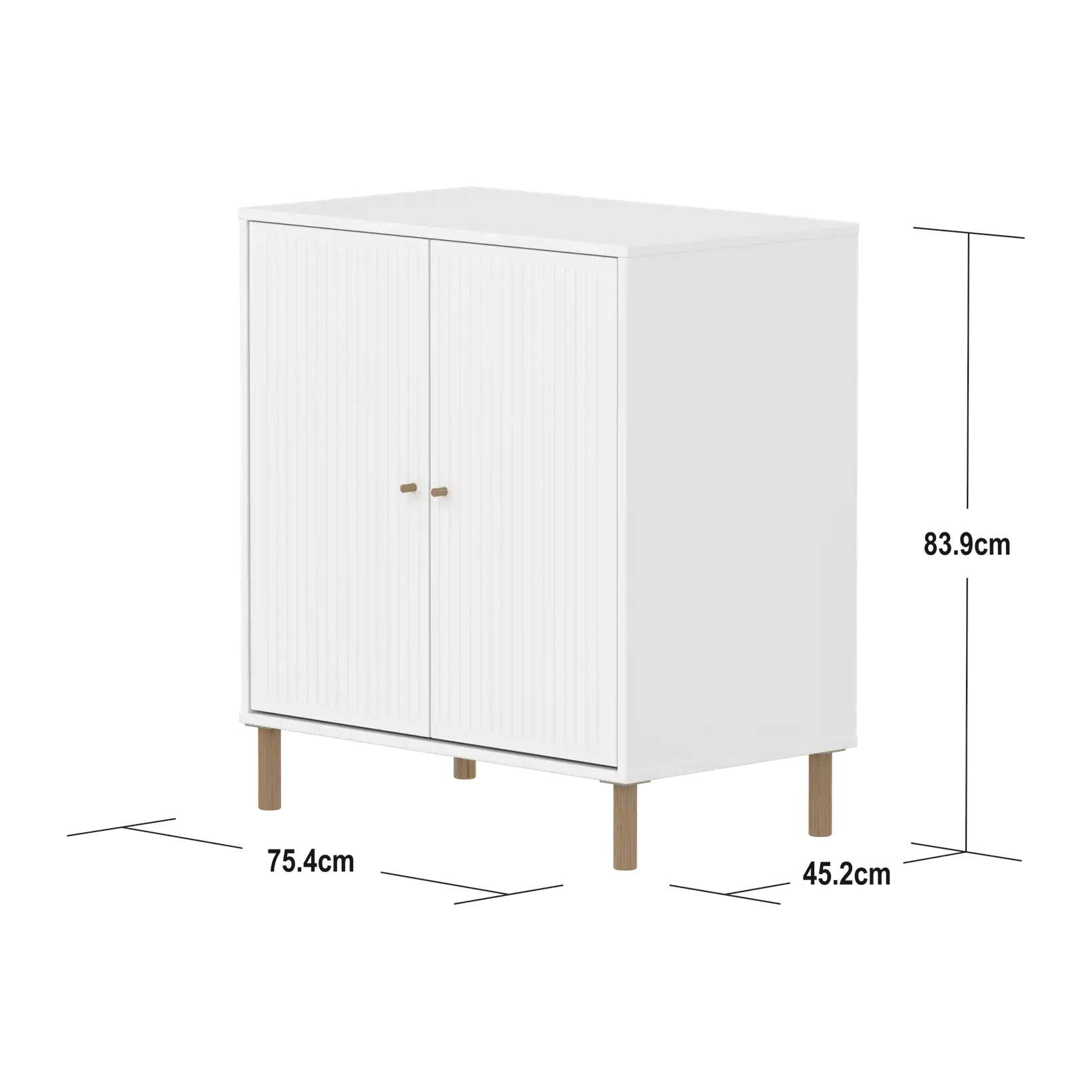 SAGA Cupboard, 2 doors, White with grooves - Image 4