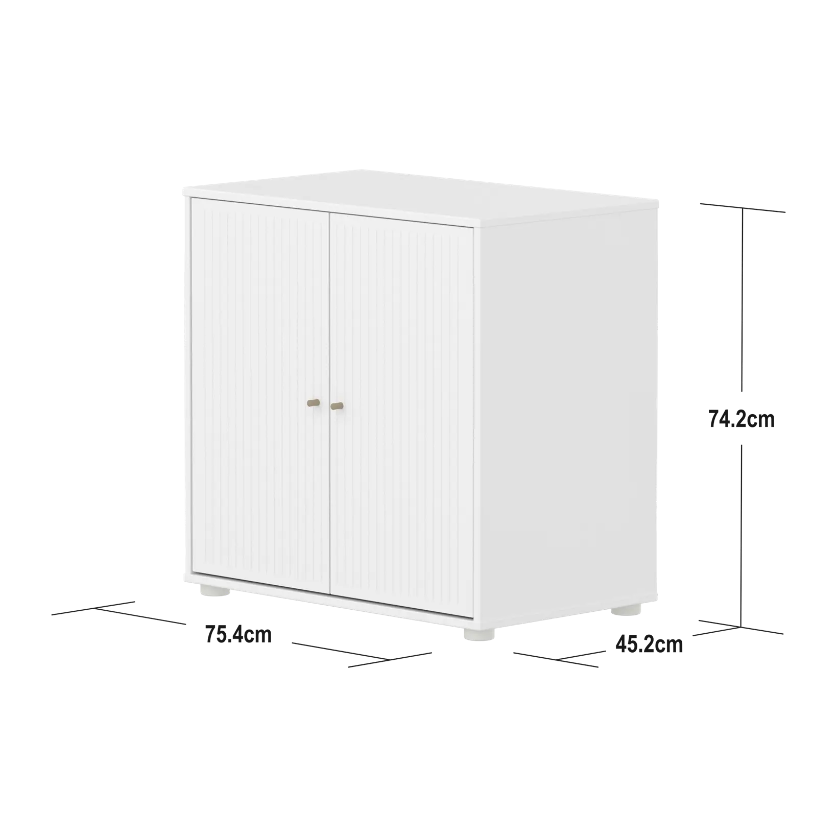 SAGA Cupboard, 2 doors, White with grooves - Image 4