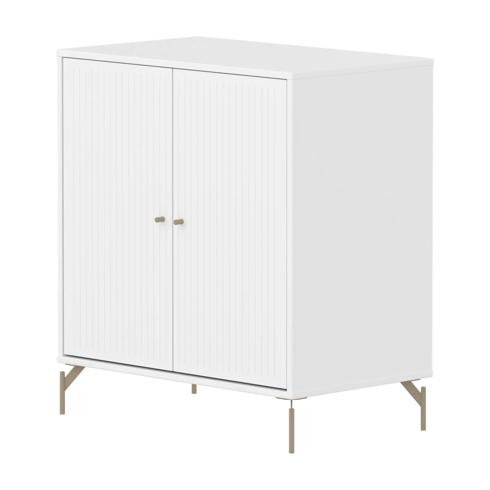 SAGA Cupboard, 2 doors, White with grooves