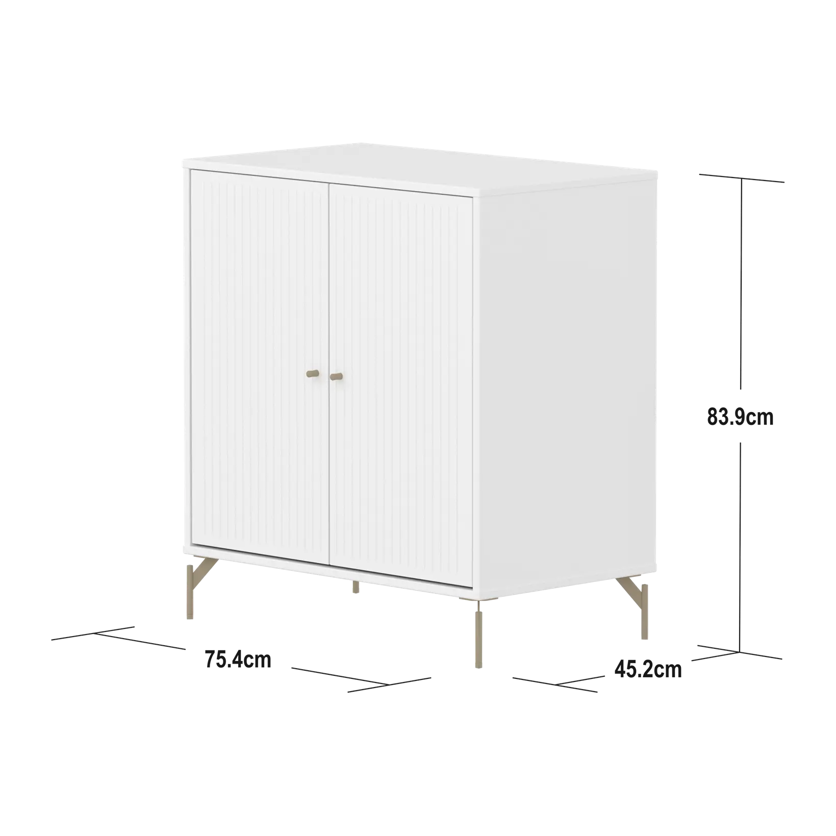 SAGA Cupboard, 2 doors, White with grooves - Image 4
