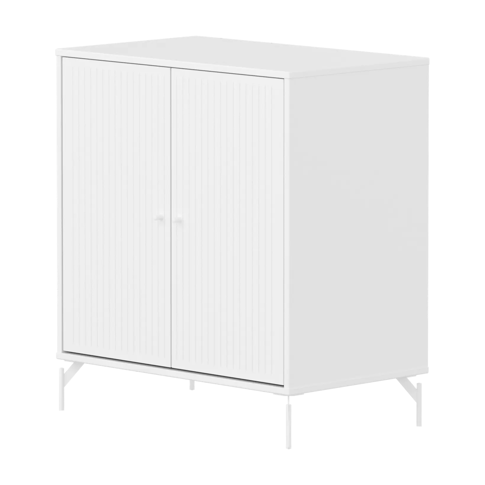 SAGA Cupboard, 2 doors, White with grooves