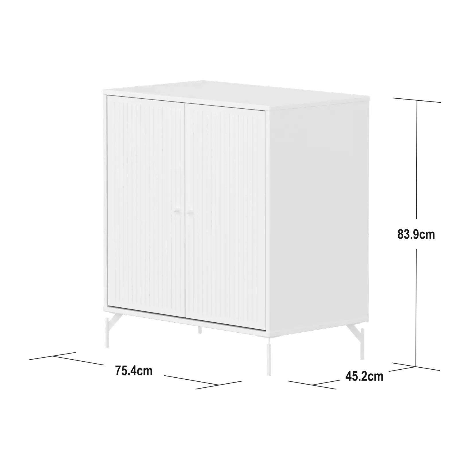 SAGA Cupboard, 2 doors, White with grooves - Image 4